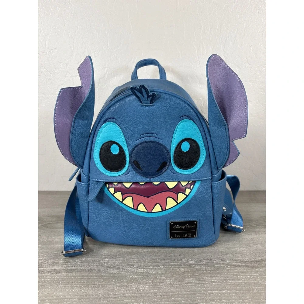 Disney Parks Lilo And Stitch Loungefly Stitch Face Blue Backpack Bag